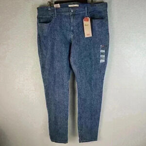 NWT Womens 18W Levis 711 Skinny Jeans Denim Medium Wash Blue Geo Print Stretch